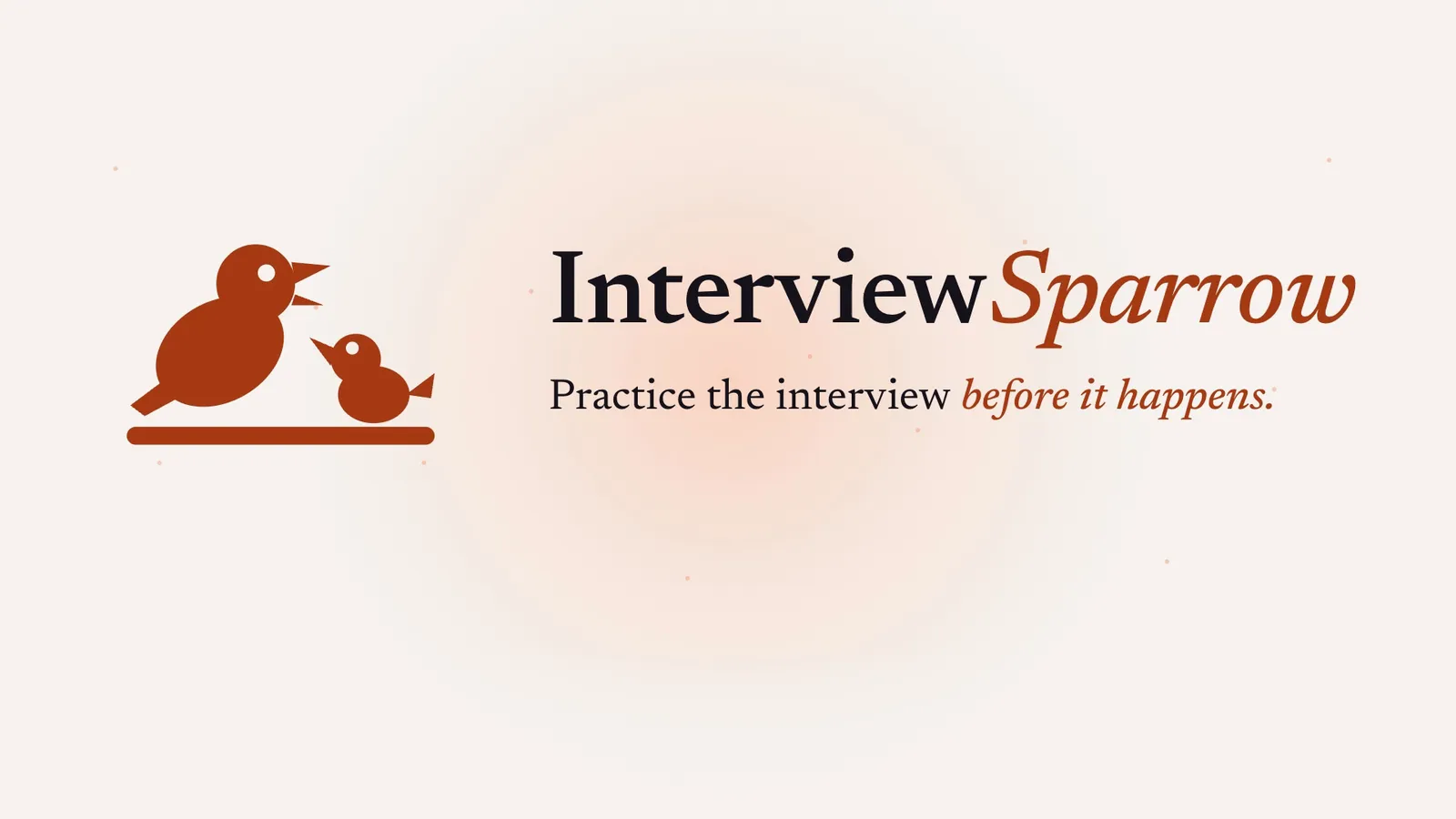 The InterviewSparrow mark and wordmark: practice the interview before it happens
